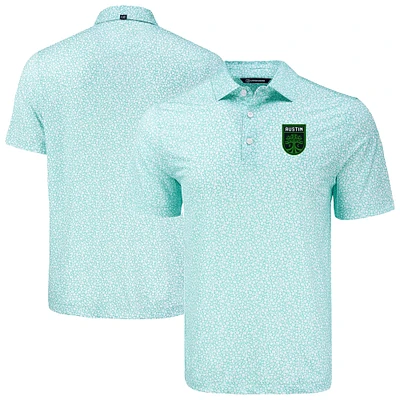 Men's Cutter & Buck Mint Austin FC Pike Eco Flora Print Recycled Polo