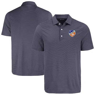 Men's Cutter & Buck Navy/White FC Cincinnati Forge Eco Fine Line Stripe Stretch Recycled Polo
