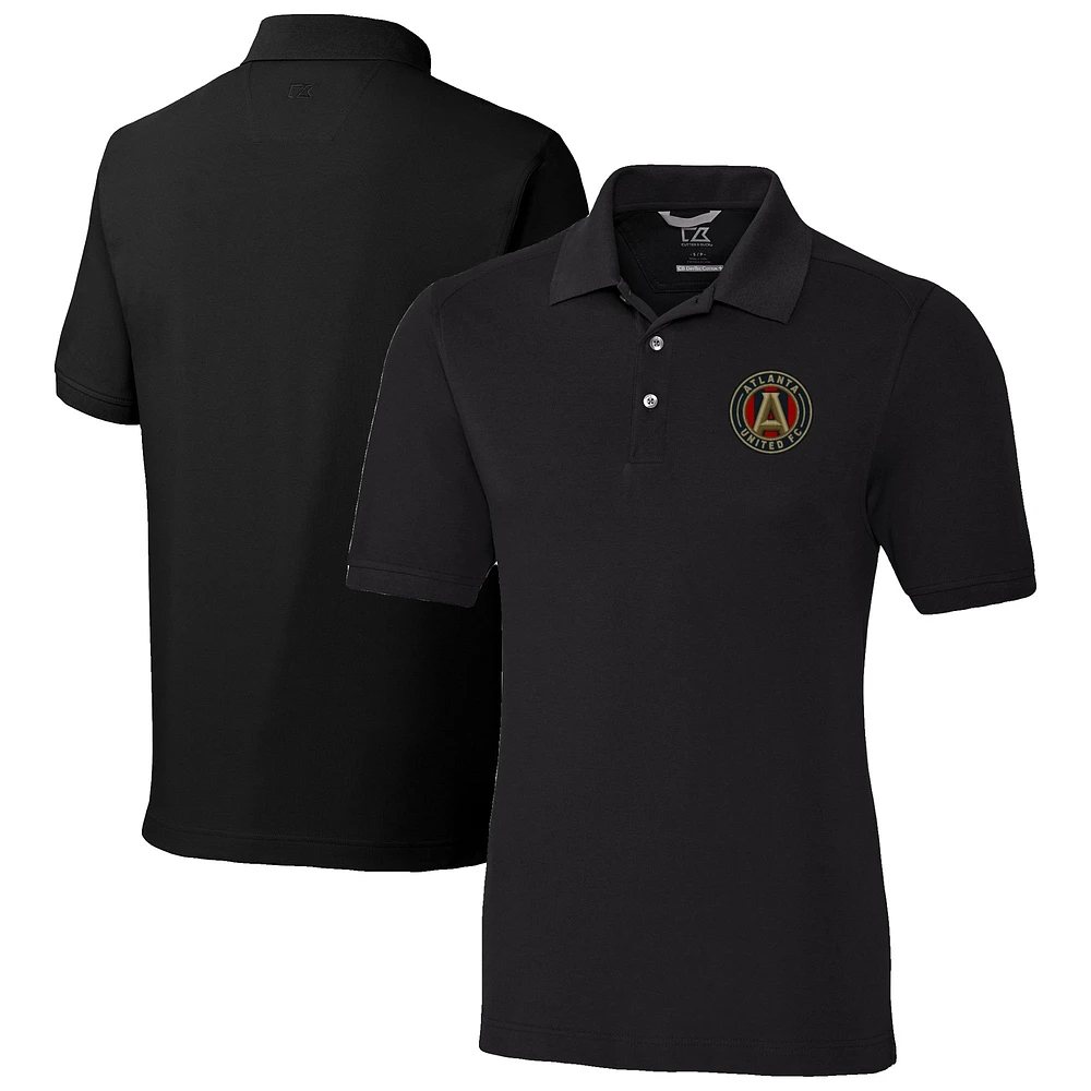 Men's Cutter & Buck Black Atlanta United FC Advantage Eco Tri-Blend Pique Polo
