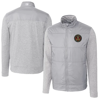Men's Cutter & Buck Gray Atlanta United FC Stealth Hybrid Quilted Full-Zip Windbreaker Jacket