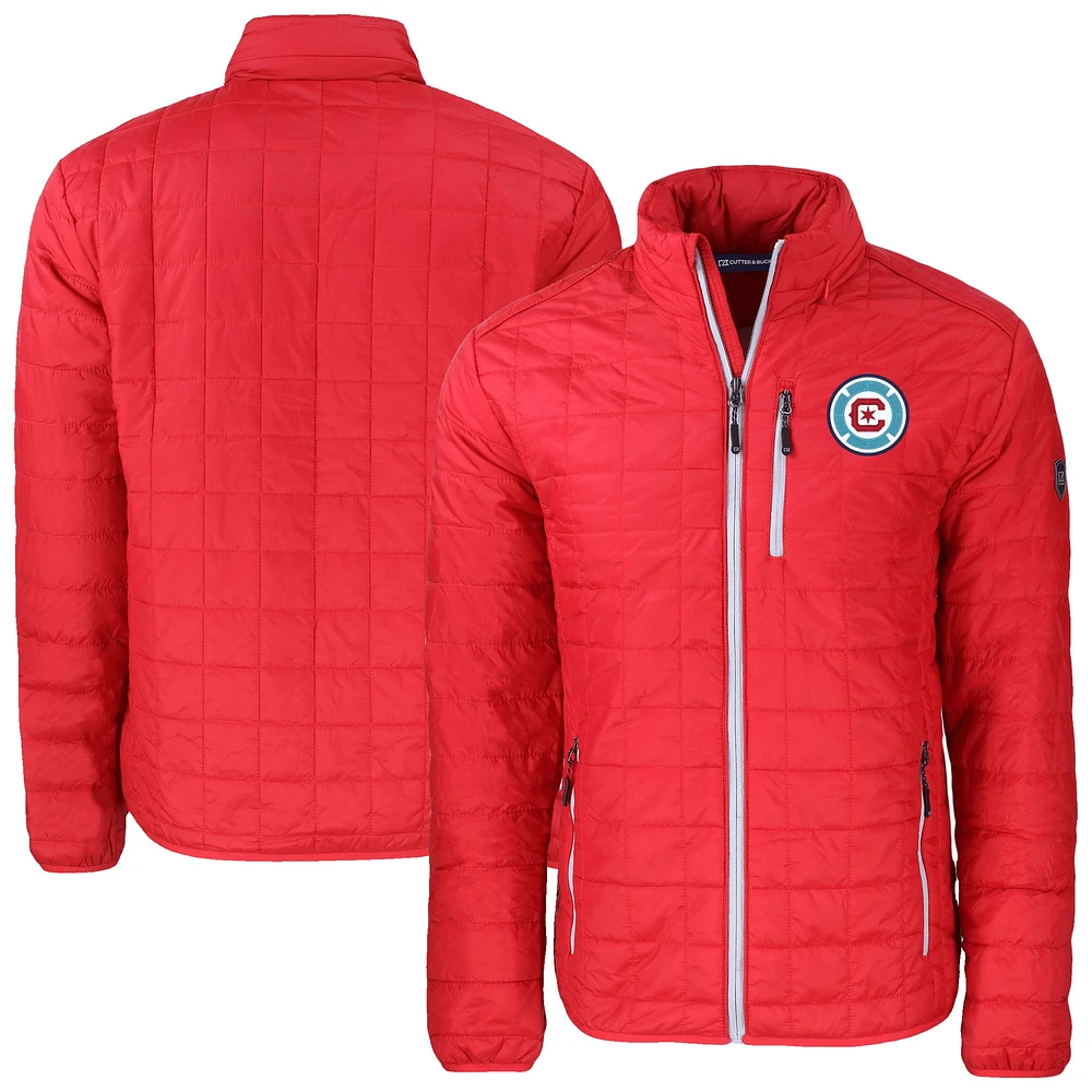 Men's Cutter & Buck Red Chicago Fire Rainier PrimaLoft Eco Insulated Full-Zip Puffer Jacket