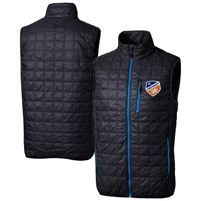 Men's Cutter & Buck Navy FC Cincinnati Rainier PrimaLoft Eco Insulated Full-Zip Puffer Vest