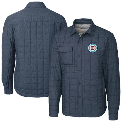 Men's Cutter & Buck Anthracite Chicago Fire Rainier PrimaLoft® Eco Insulated Quilted Full-Zip Shirt Jacket