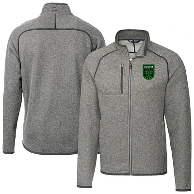 Men's Cutter & Buck Heather Gray Austin FC Mainsail Sweater-Knit Full-Zip Jacket