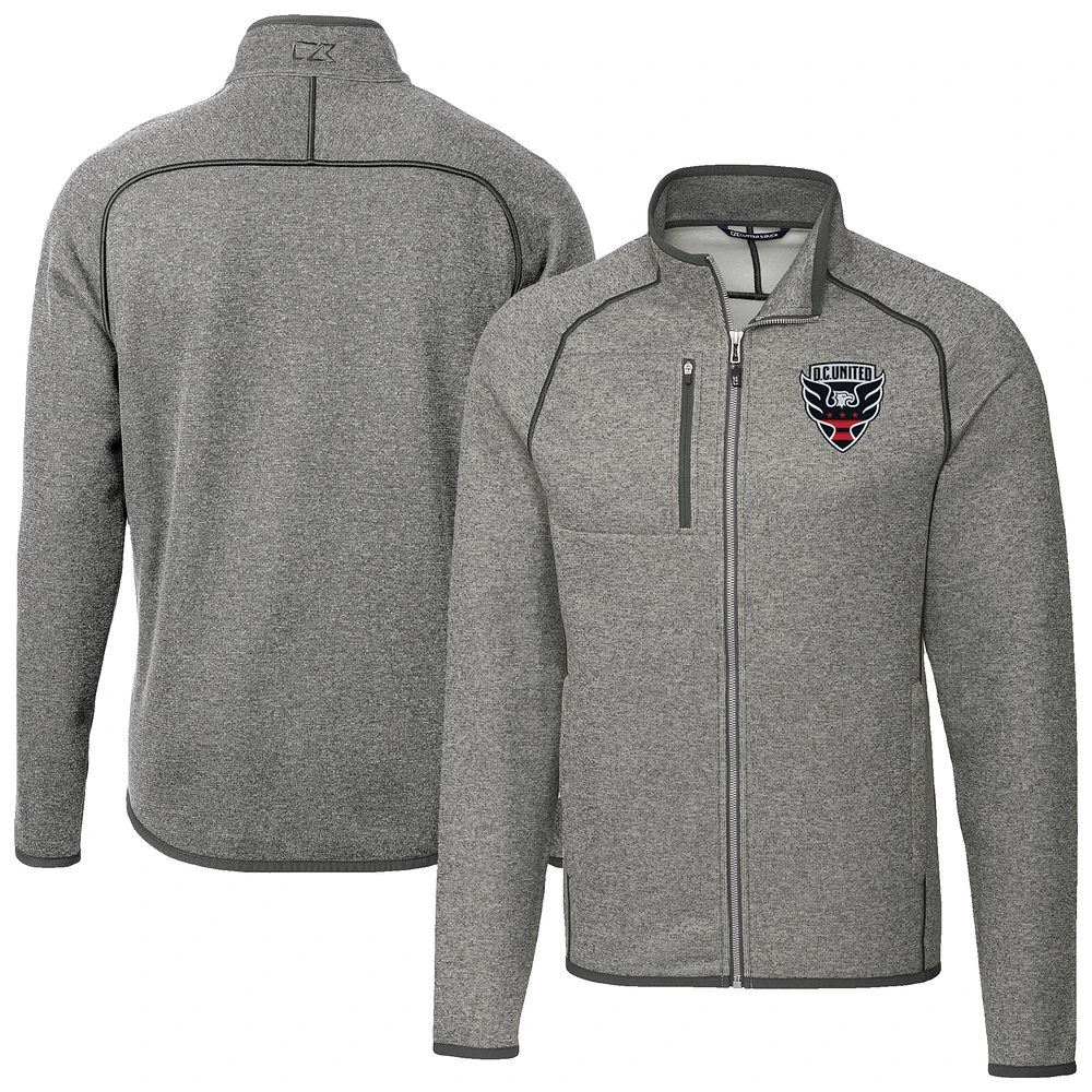 Men's Cutter & Buck Heather Gray D.C. United Mainsail Sweater-Knit Full-Zip Jacket