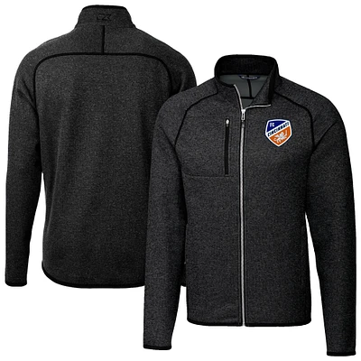 Men's Cutter & Buck Heather Charcoal FC Cincinnati Mainsail Sweater-Knit Full-Zip Jacket