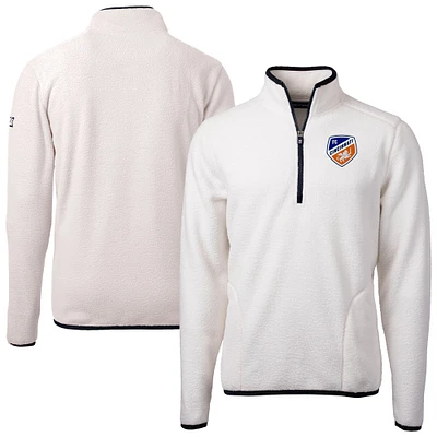 Men's Cutter & Buck Oatmeal FC Cincinnati Cascade Eco Fleece Quarter-Zip Jacket