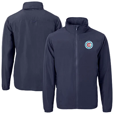 Men's Cutter & Buck Navy Chicago Fire Charter Eco Recycled Full-Zip Jacket