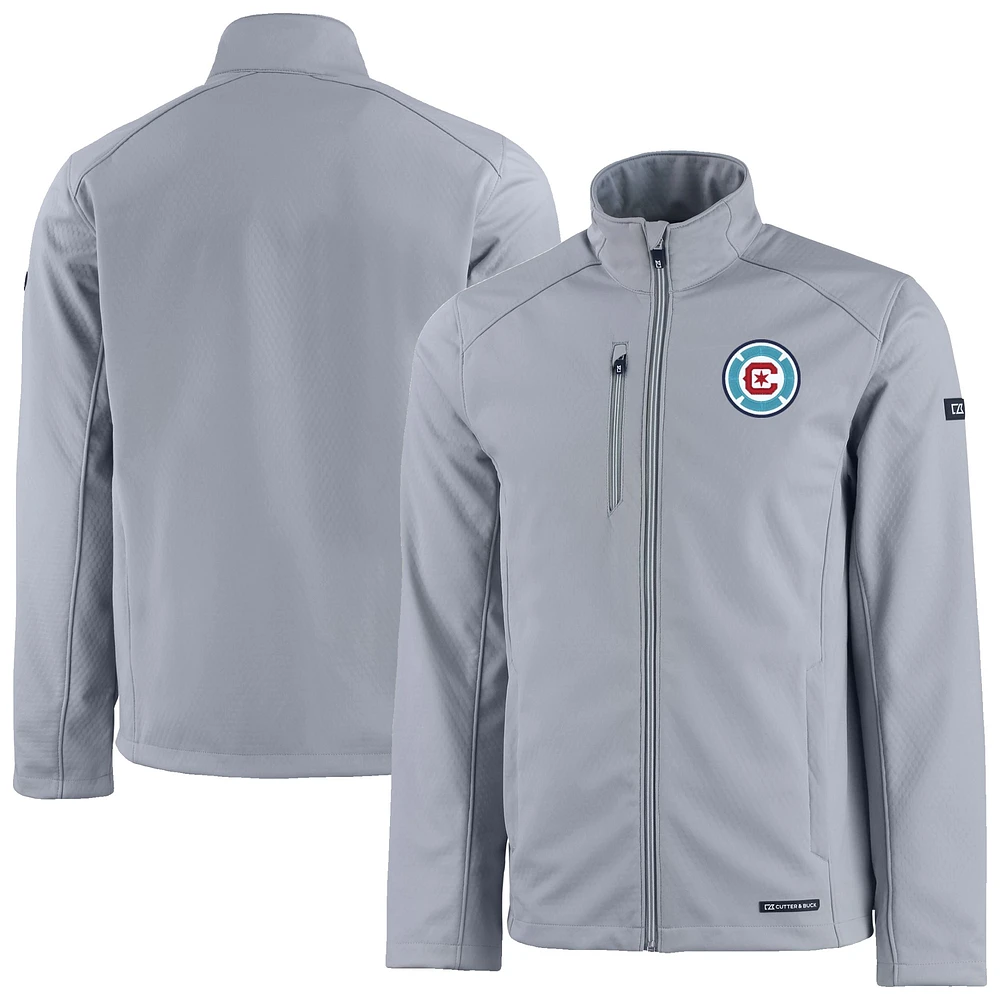 Men's Cutter & Buck Chicago Fire Evoke Eco Softshell Recycled Full-Zip Jacket