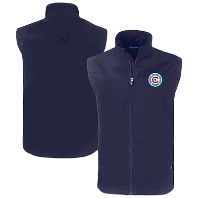 Men's Cutter & Buck Navy Chicago Fire Charter Eco Recycled Full-Zip Vest