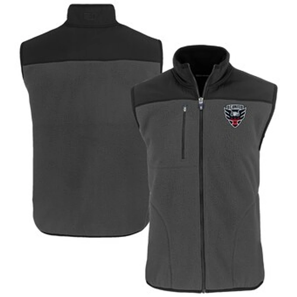 Men's Cutter & Buck Gray D.C. United Cascade Eco Fleece Full-Zip Vest
