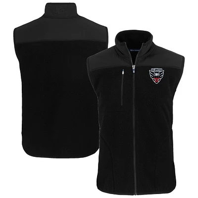 Men's Cutter & Buck Black D.C. United Cascade Eco Fleece Full-Zip Vest