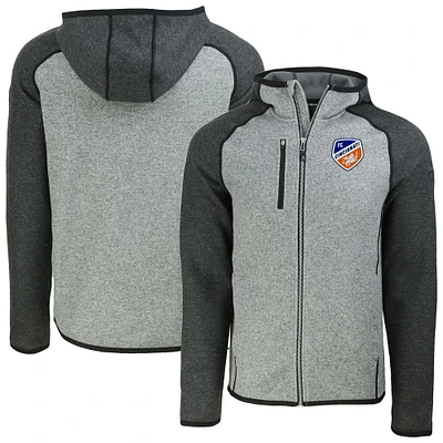 Men's Cutter & Buck Heather FC Cincinnati Mainsail Full-Zip Hooded Jacket