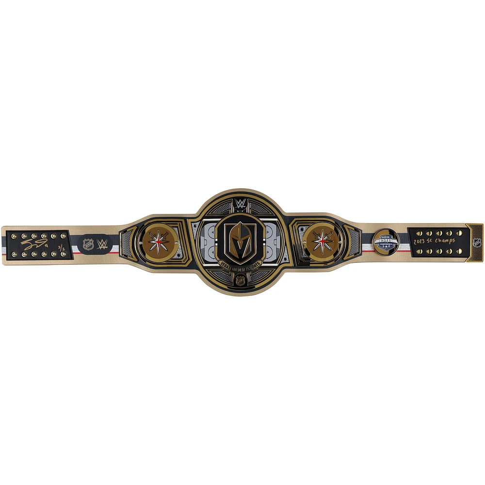 Jack Eichel Vegas Golden Knights Autographed WWE Legacy Title Belt with "2023 SC Champs" Inscription
