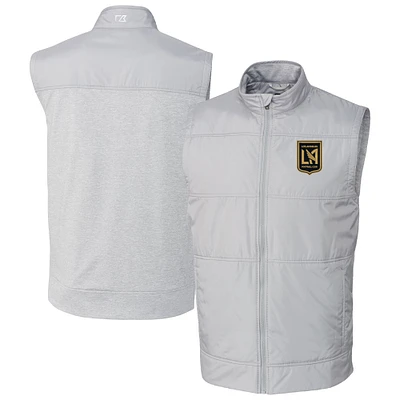 Men's Cutter & Buck Gray LAFC Stealth Hybrid Quilted Windbreaker Vest