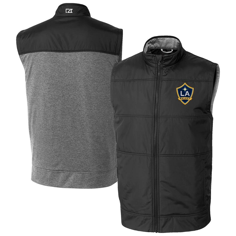 Men's Cutter & Buck LA Galaxy Stealth Hybrid Quilted Windbreaker Vest