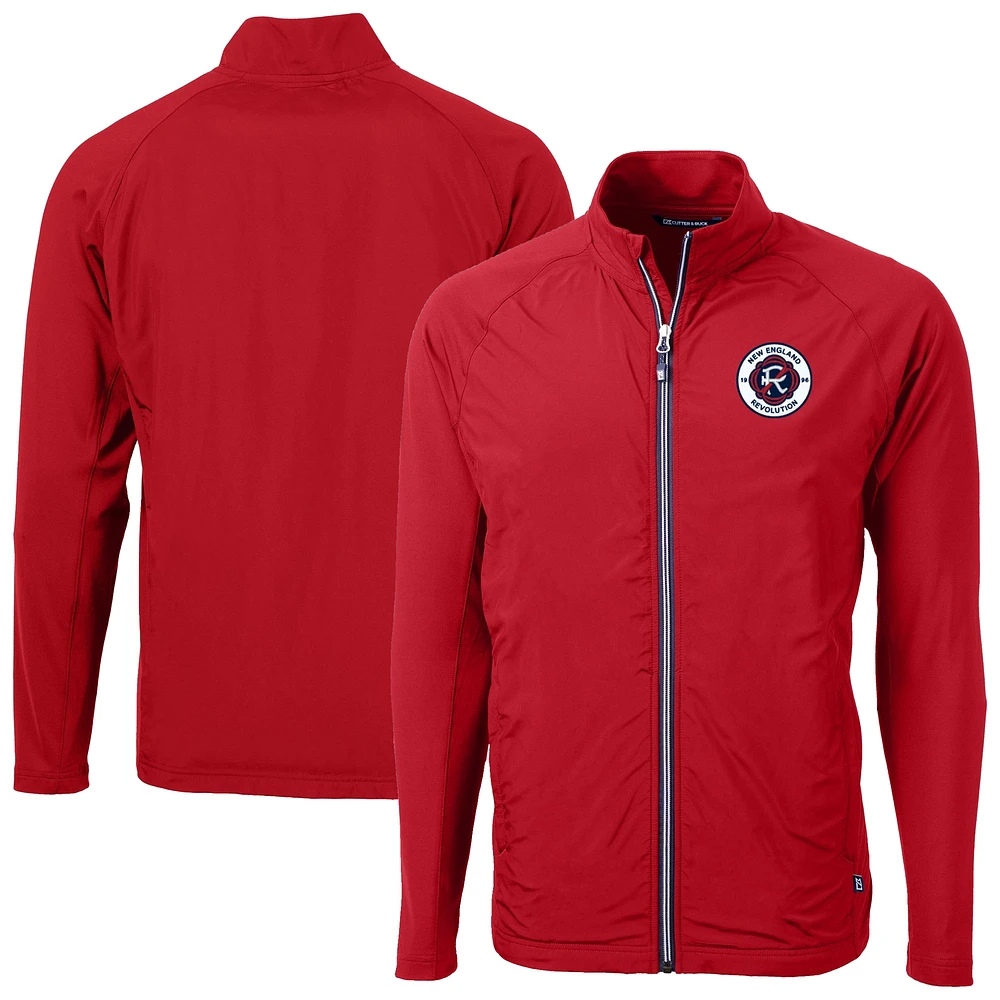 Men's Cutter & Buck New England Revolution Adapt Eco Knit Hybrid Recycled Full-Zip Jacket