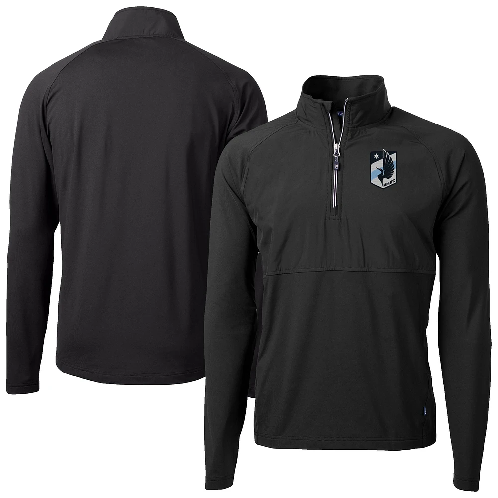 Men's Cutter & Buck Minnesota United FC Adapt Eco Knit Hybrid Recycled Quarter-Zip Pullover Top
