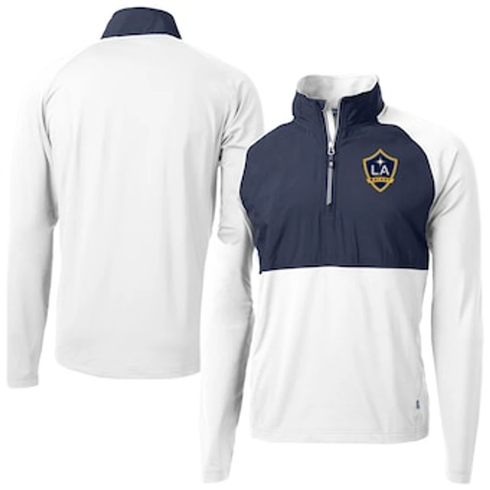 Men's Cutter & Buck LA Galaxy Adapt Eco Knit Hybrid Recycled Quarter-Zip Pullover Top