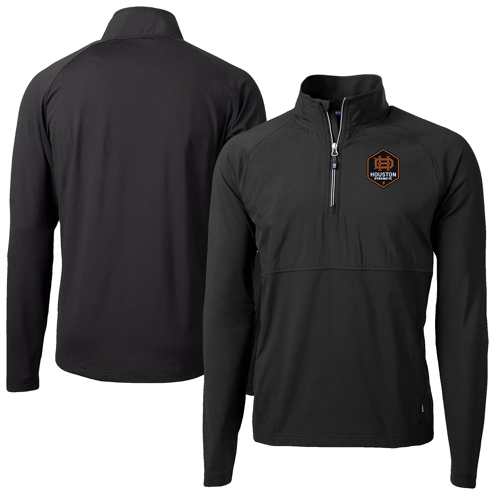 Men's Cutter & Buck Houston Dynamo FC Adapt Eco Knit Hybrid Recycled Quarter-Zip Pullover Top