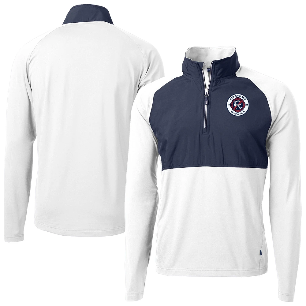 Men's Cutter & Buck New England Revolution Adapt Eco Knit Hybrid Recycled Quarter-Zip Pullover Top