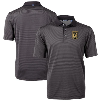 Men's Cutter & Buck Black LAFC Virtue Eco Pique Micro Stripe Recycled Polo