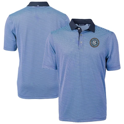 Men's Cutter & Buck Powder Blue New York City FC Virtue Eco Pique Micro Stripe Recycled Polo