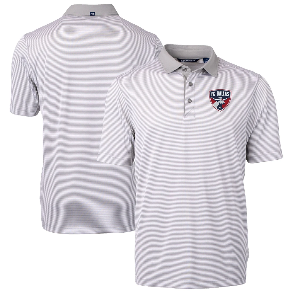 Men's Cutter & Buck Gray FC Dallas Virtue Eco Pique Micro Stripe Recycled Polo