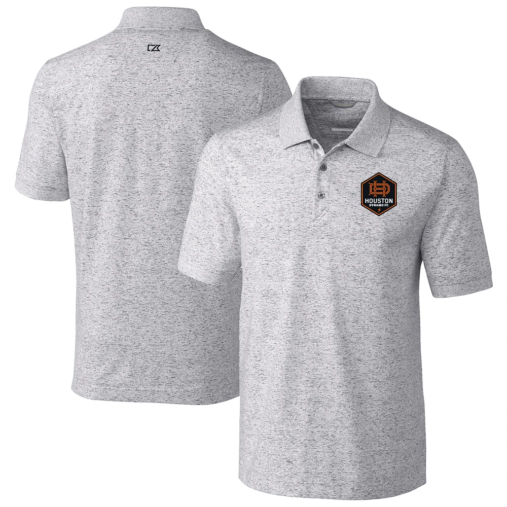 Men's Cutter & Buck Gray Houston Dynamo FC Advantage Tri-Blend Space Dye Polo