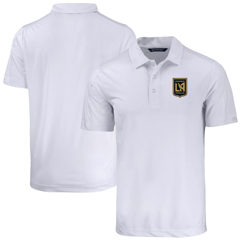 Men's Cutter & Buck White LAFC Prospect Eco Textured Stretch Recycled Polo