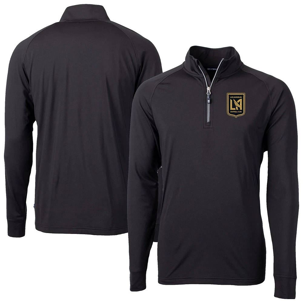 Men's Cutter & Buck LAFC Adapt Eco Knit Stretch Recycled Raglan Quarter-Zip Pullover Top