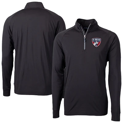 Men's Cutter & Buck FC Dallas Adapt Eco Knit Stretch Recycled Raglan Quarter-Zip Pullover Top
