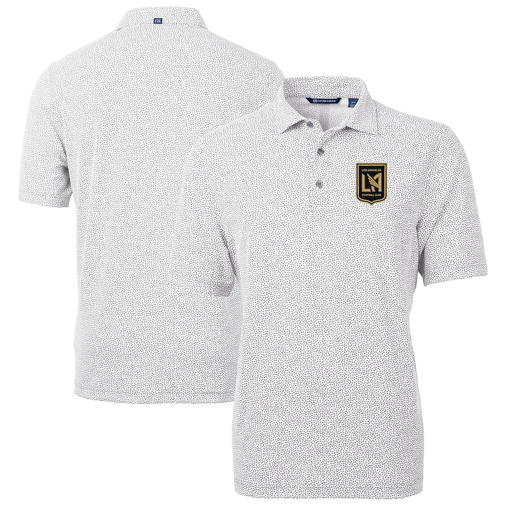 Men's Cutter & Buck Gray LAFC DryTec Virtue Eco Pique Botanical Print Recycled Polo