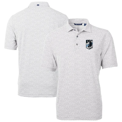 Men's Cutter & Buck Gray Minnesota United FC DryTec Virtue Eco Pique Botanical Print Recycled Polo