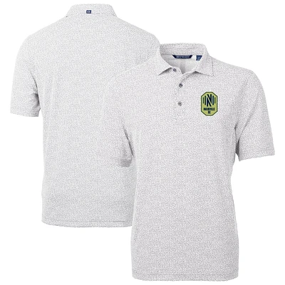 Men's Cutter & Buck Gray Nashville SC DryTec Virtue Eco Pique Botanical Print Recycled Polo