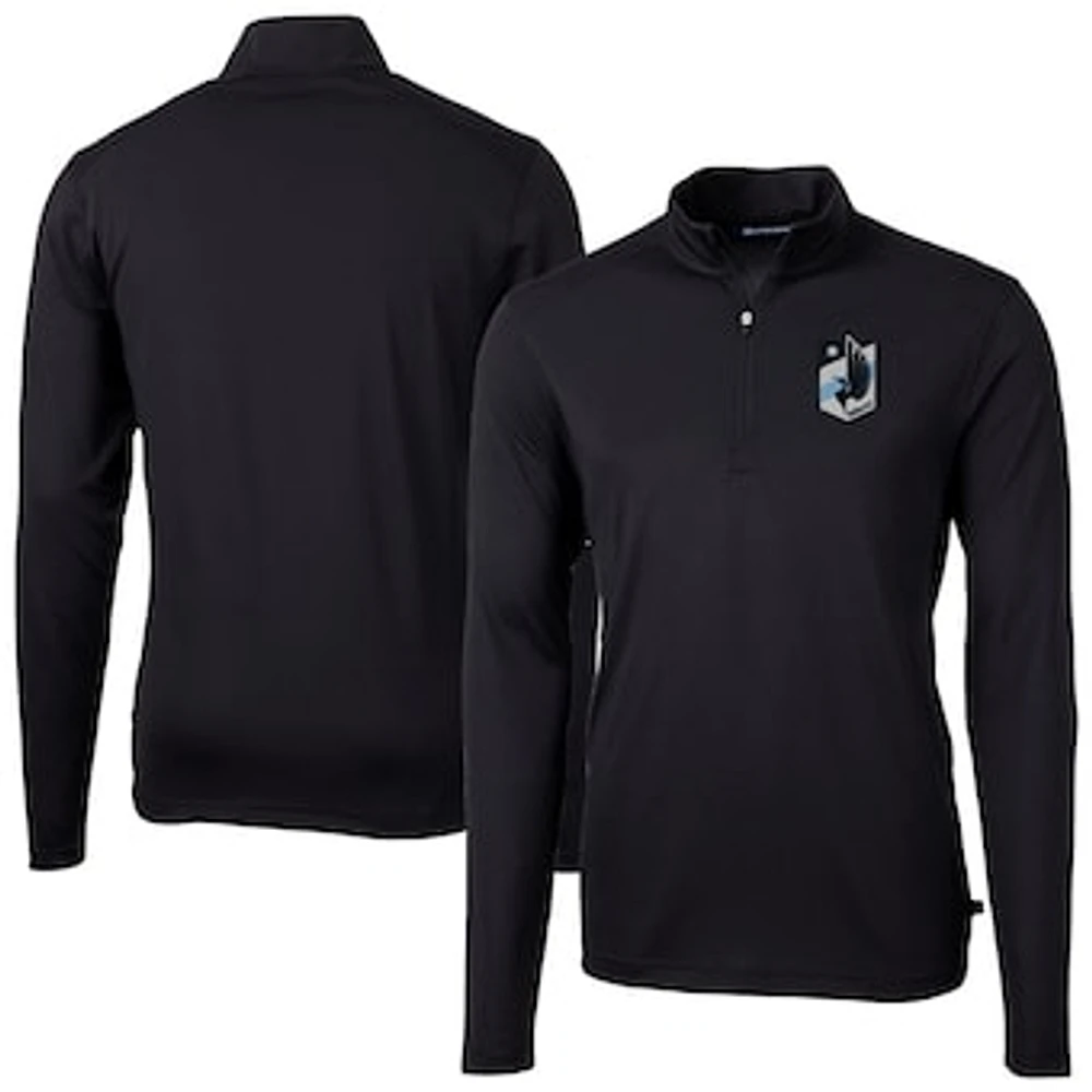 Men's Cutter & Buck Minnesota United FC DryTec Virtue Eco Pique Recycled Quarter-Zip Pullover