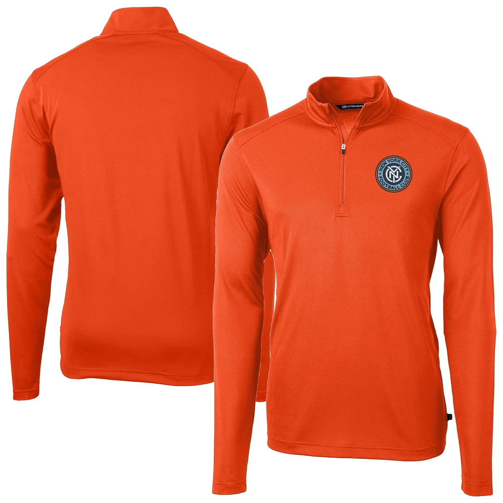 Men's Cutter & Buck New York City FC DryTec Virtue Eco Pique Recycled Quarter-Zip Pullover