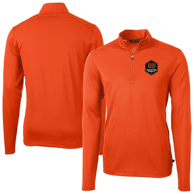 Men's Cutter & Buck Houston Dynamo FC DryTec Virtue Eco Pique Recycled Quarter-Zip Pullover