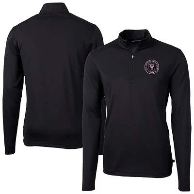 Men's Cutter & Buck Inter Miami CF DryTec Virtue Eco Pique Recycled Quarter-Zip Pullover