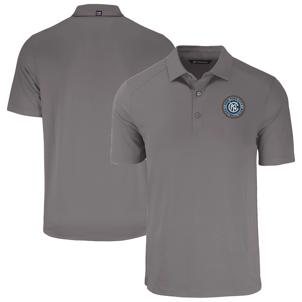 Men's Cutter & Buck Gray New York City FC Forge Eco Stretch Recycled Polo