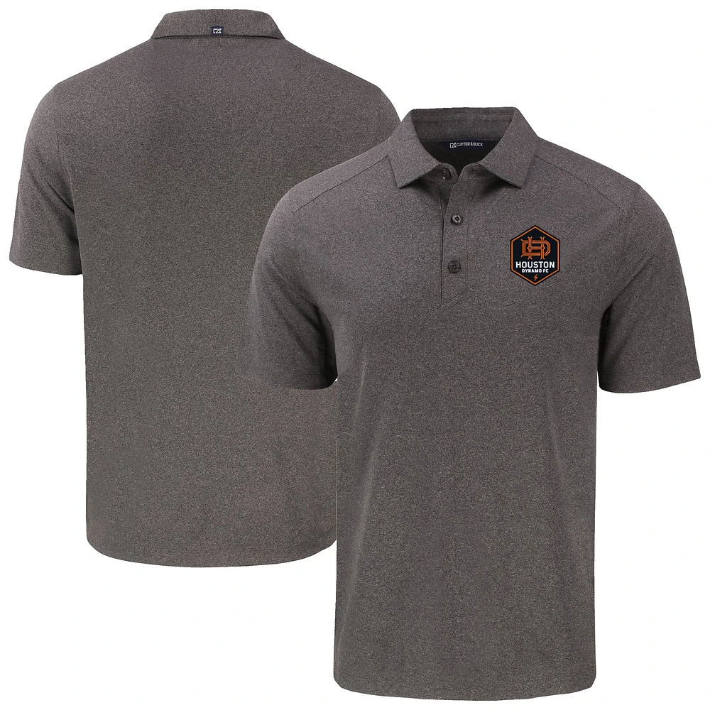 Men's Cutter & Buck Heather Black Houston Dynamo FC Forge Eco Stretch Recycled Polo