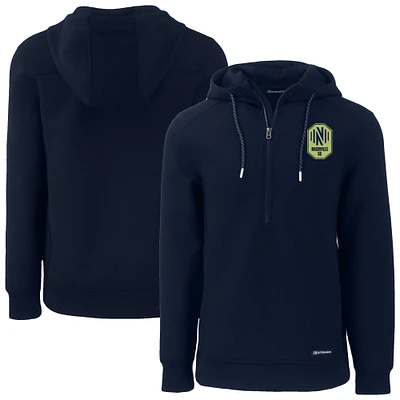 Men's Cutter & Buck Navy Nashville SC Roam Eco Half-Zip Recycled Pullover Hoodie