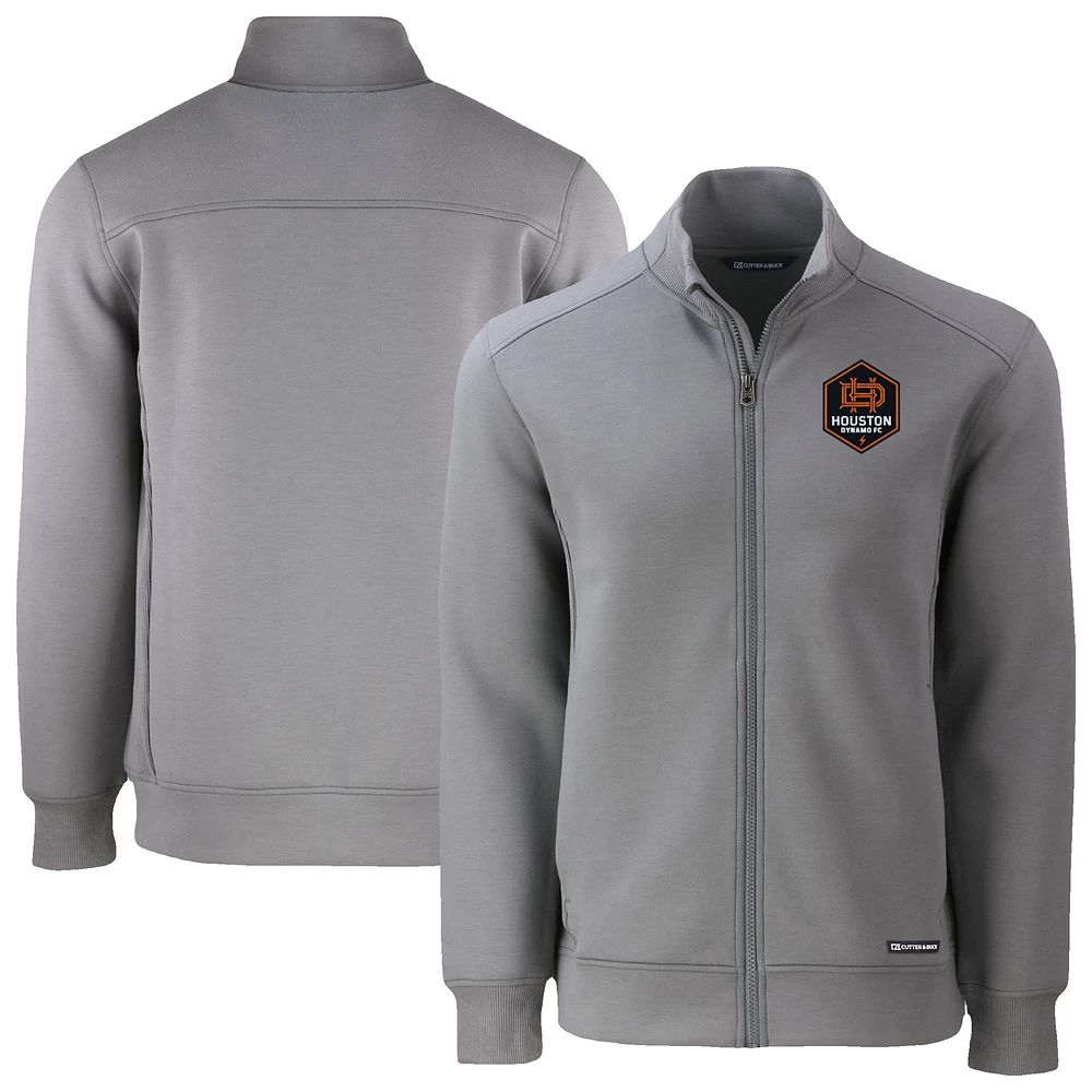 Men's Cutter & Buck Gray Houston Dynamo FC Roam Eco Recycled Full-Zip Jacket