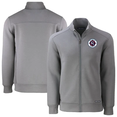 Men's Cutter & Buck Gray New England Revolution Roam Eco Recycled Full-Zip Jacket