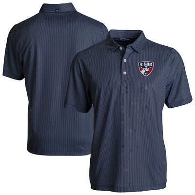 Men's Cutter & Buck Navy/White FC Dallas Pike Eco Symmetry Print Stretch Recycled Polo