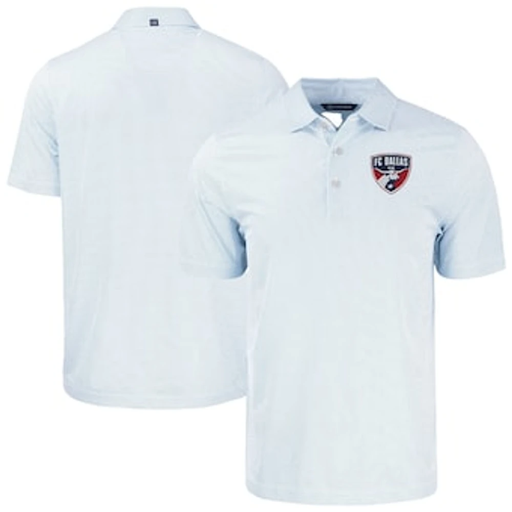 Men's Cutter & Buck /White FC Dallas Pike Eco Symmetry Print Stretch Recycled Polo