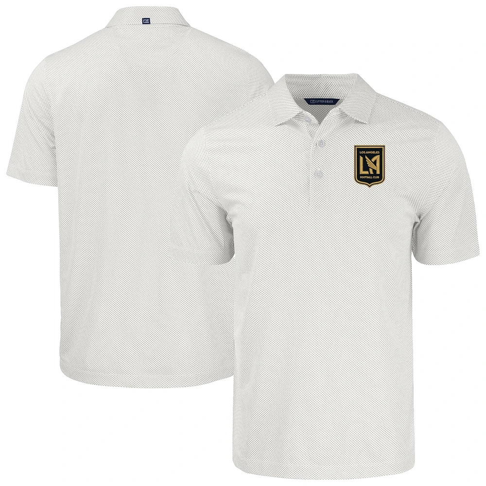 Men's Cutter & Buck White/Gray LAFC Pike Eco Symmetry Print Stretch Recycled Polo