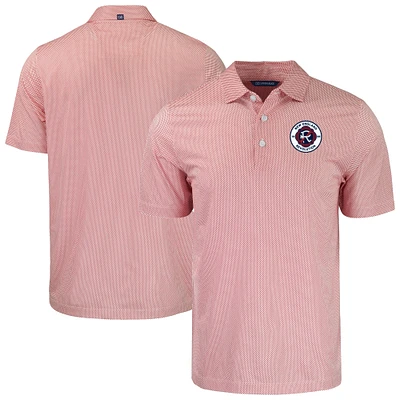 Men's Cutter & Buck White/ New England Revolution Pike Eco Symmetry Print Stretch Recycled Polo
