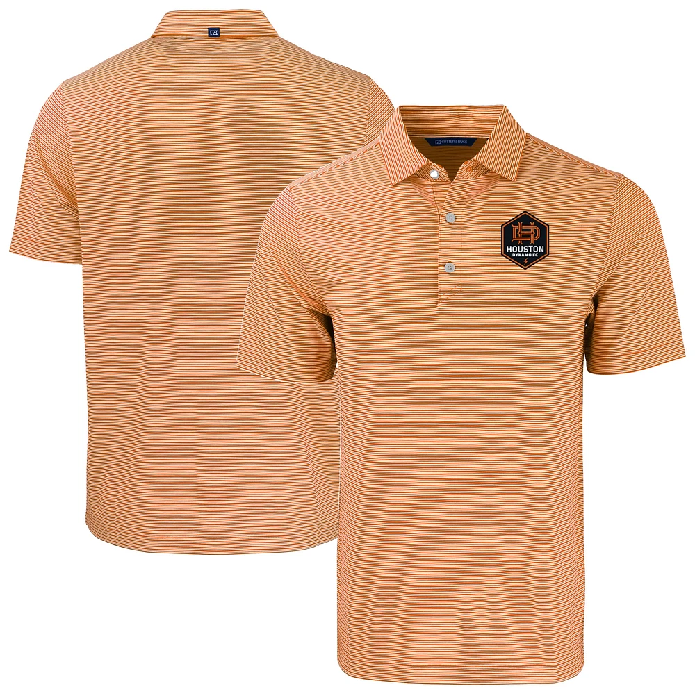 Men's Cutter & Buck / Houston Dynamo FC Forge Eco Double Stripe Stretch Recycled Tri-Blend Polo