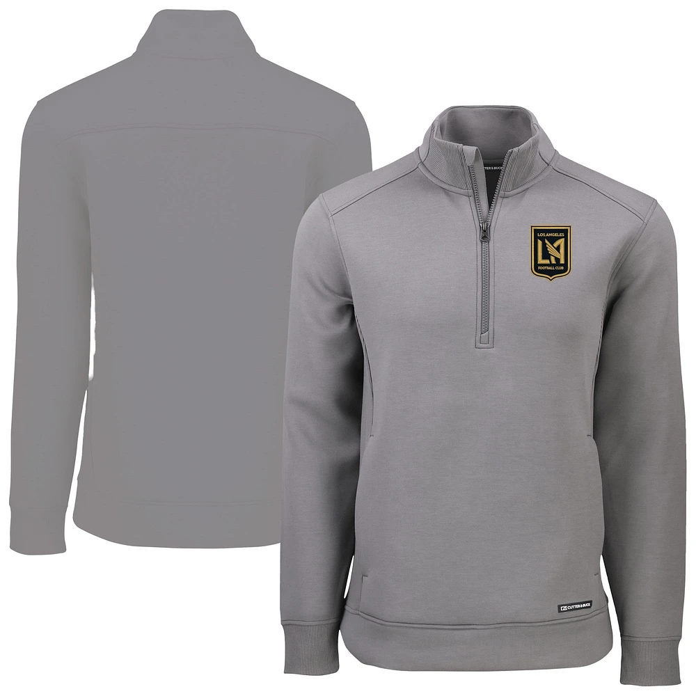 Men's Cutter & Buck Gray LAFC Roam Eco Recycled Quarter-Zip Pullover Top